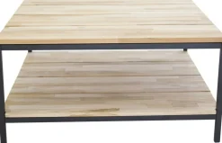 Regald soffbord 80 x 80 cm - Svart/naturträ