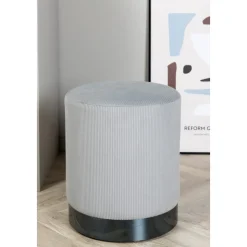 Remi sittpuff - Grå manchester