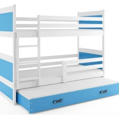 Århus våningssäng med tre bäddar - Vit/blå
