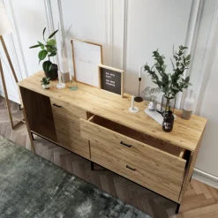 Riga skänk - Ek/svart