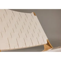 Rike loungestol - Cream PU/teak