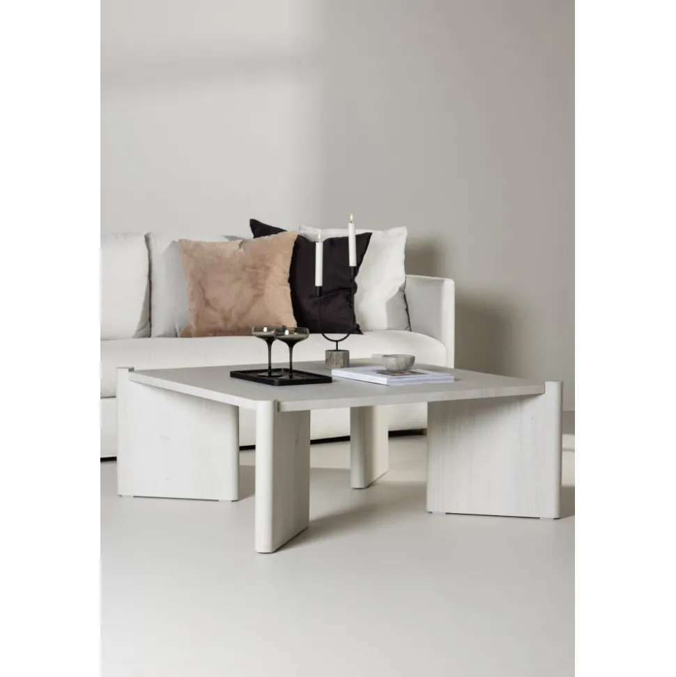 Rogaland soffbord 100 x 100 cm - Whitewash
