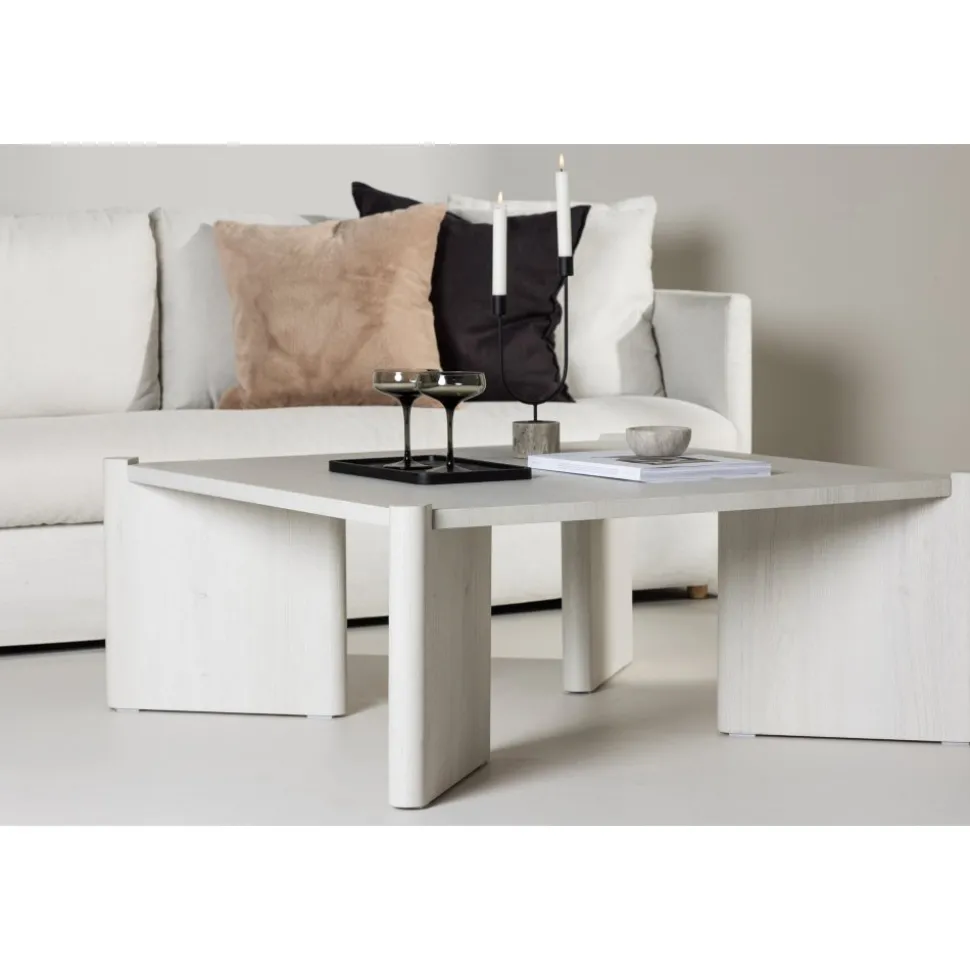 Rogaland soffbord 100 x 100 cm - Whitewash