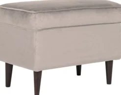 Ron fotpall - Beige sammet