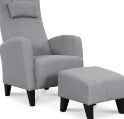 Rondö fåtölj med fotpall - Ljusgrå + Textilrengöring för möbler