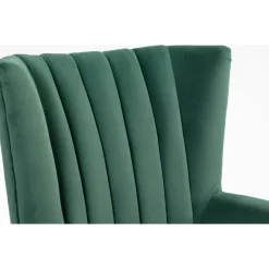 Öronlappsfåtölj i grön sammet