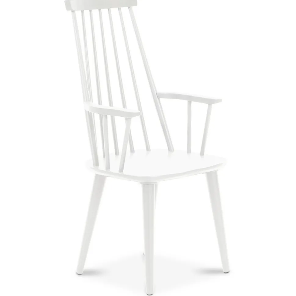 Rosvik matgrupp grått runt bord med 4 st vita Dalsland pinnstolar + 4.00 x Stolsdyna