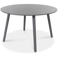 Rosvik matgrupp grått runt bord med 4 st svarta Dalsland Pinnstolar - Grå / Svarta