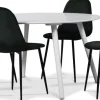 Rosvik matgrupp, matbord med 4 st Carisma sammetsstolar - Vit/Grön + 4.00 x Stolsdyna