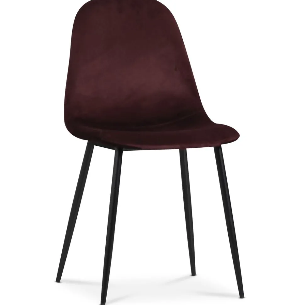 Rosvik matgrupp, matbord med 4 st Carisma sammetsstolar - Bordeaux/Svart + 4.00 x Stolsdyna