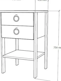 Runa sängbord - Vit
