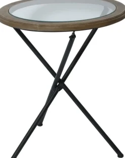 Runt lampbord Ø45 cm - Svart/Glas + Fläckborttagare för möbler