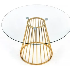 Runt matbord Ø120 cm Glas / Guld - Liverpool