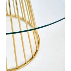 Runt matbord Ø120 cm Glas / Guld - Liverpool