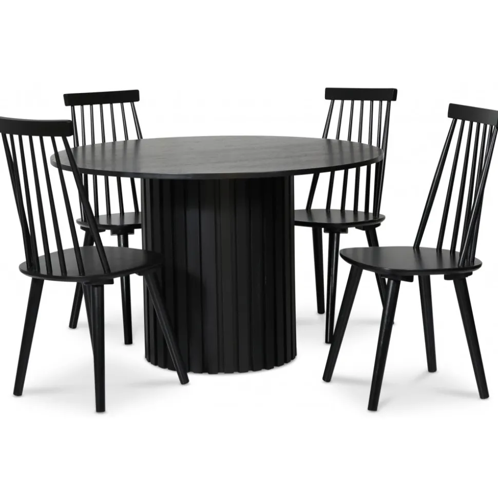 Runt matbord Ø120 cm svartbets