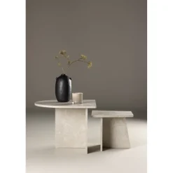 Sala soffbord 40/60 x 40/60 cm - Beige marmorlook