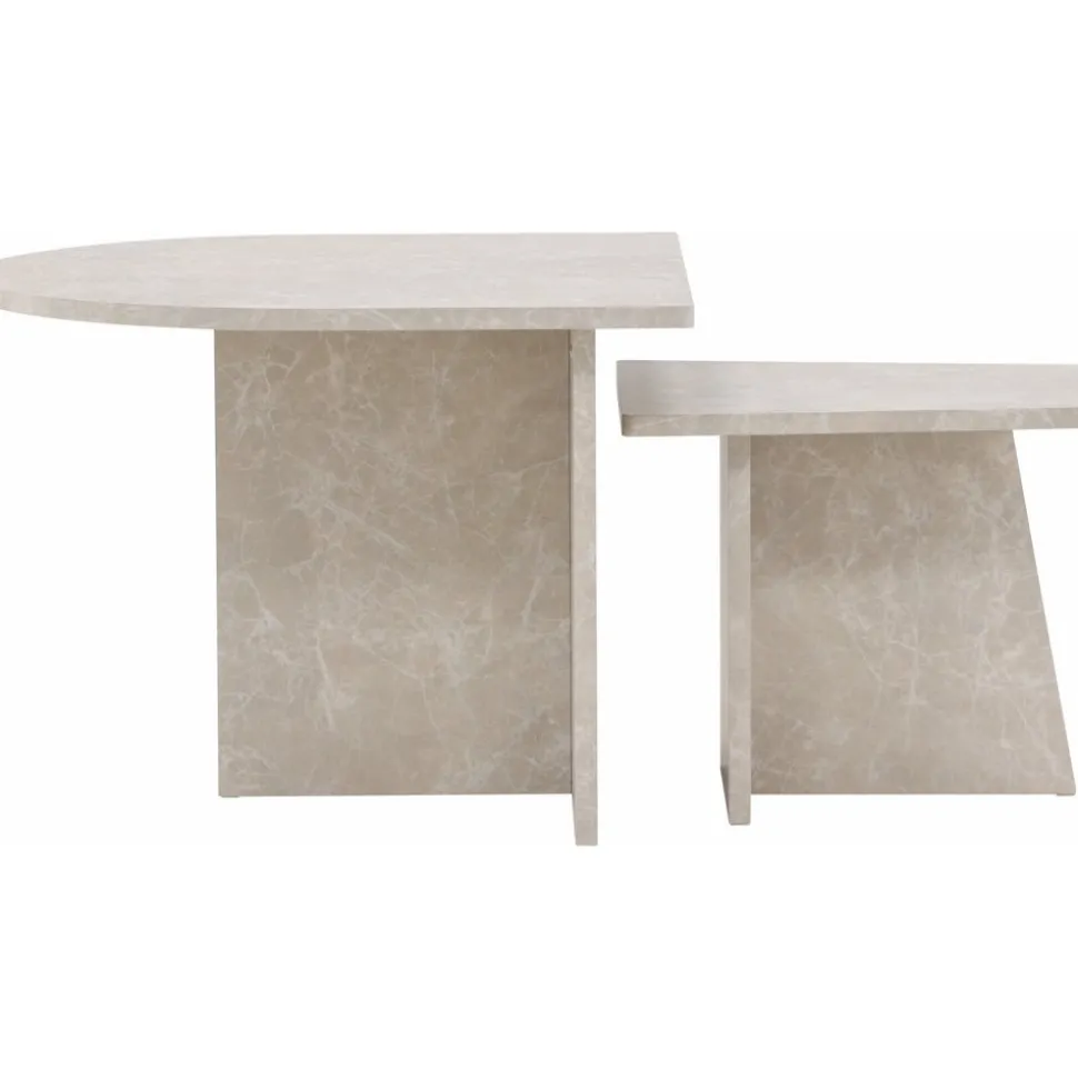 Sala soffbord 40/60 x 40/60 cm - Beige marmorlook