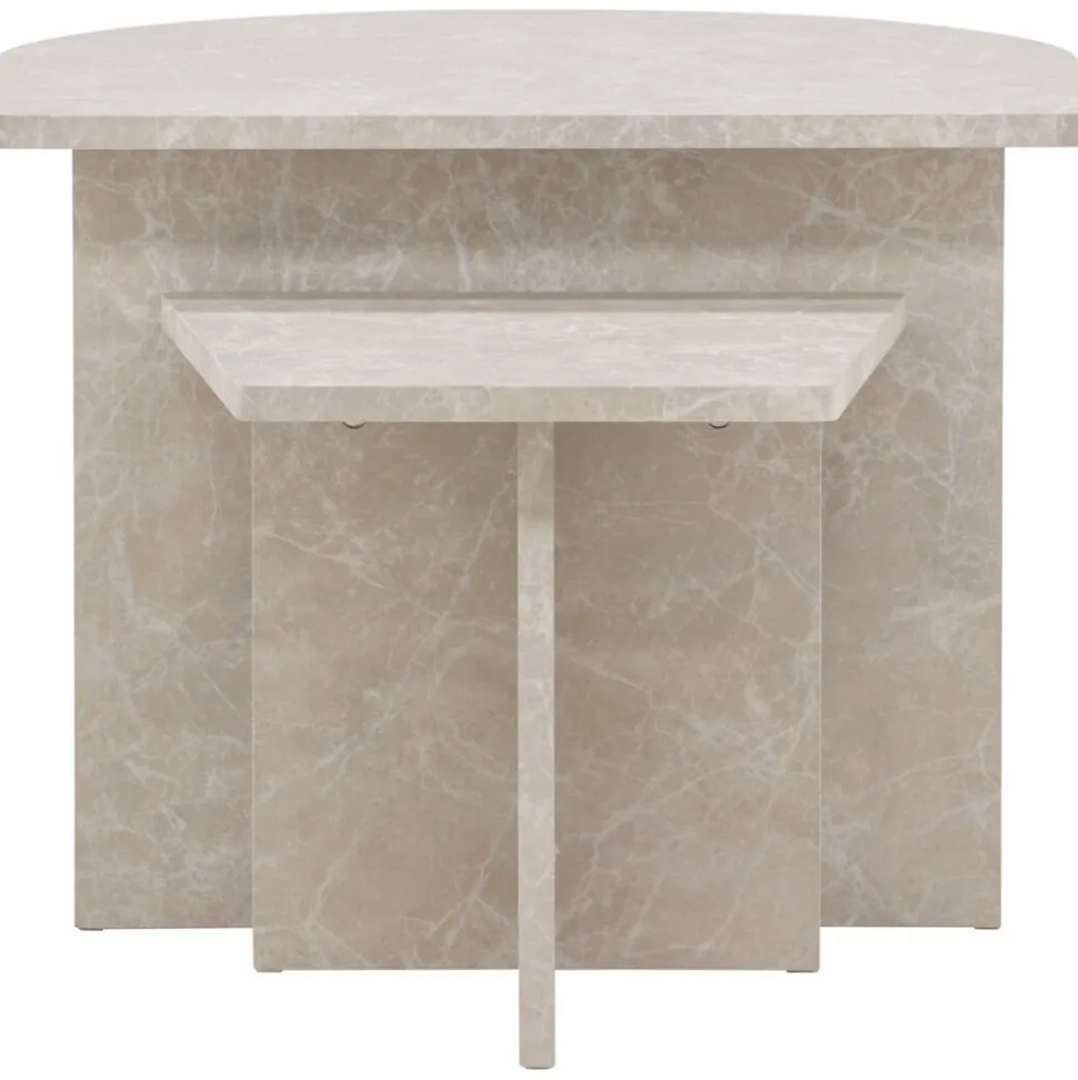 Sala soffbord 40/60 x 40/60 cm - Beige marmorlook