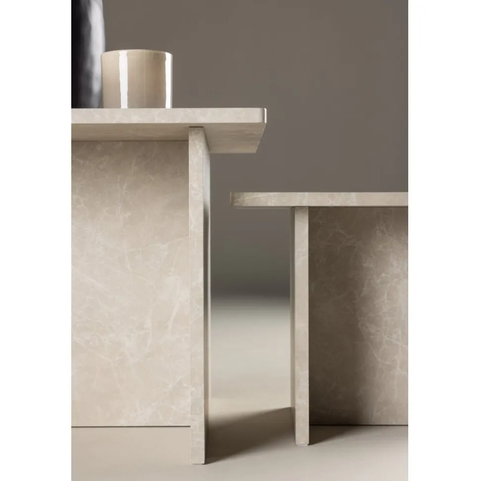 Sala soffbord 40/60 x 40/60 cm - Beige marmorlook