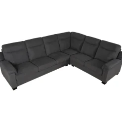 Salem hörnsoffa i mörkgrått tyg