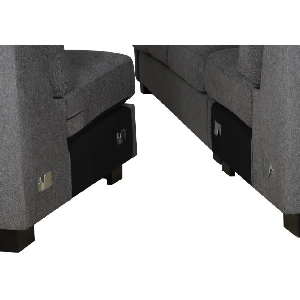 Salem hörnsoffa i mörkgrått tyg