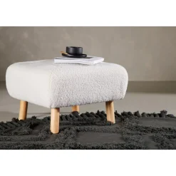 Salina sittpuff - Vit teddy