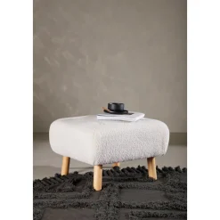 Salina sittpuff - Vit teddy