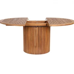 Saltö teakbord runt förlängningsbart Ø115 + 40 cm + Möbeltassar