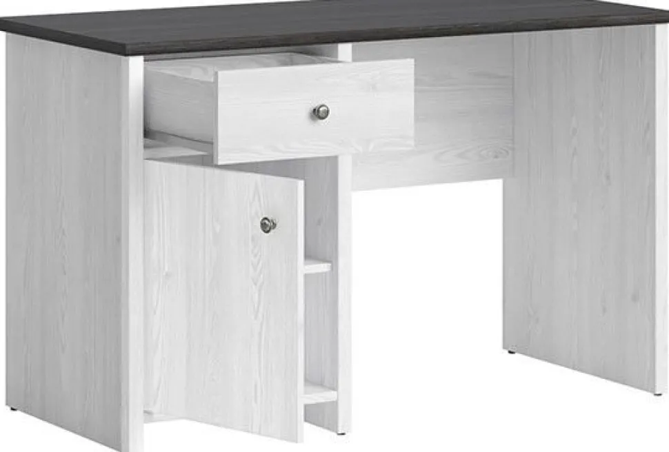 Salvador skrivbord 120 cm - Vit/svart + Möbeltassar