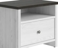 Salvador sängbord - Vit/svart