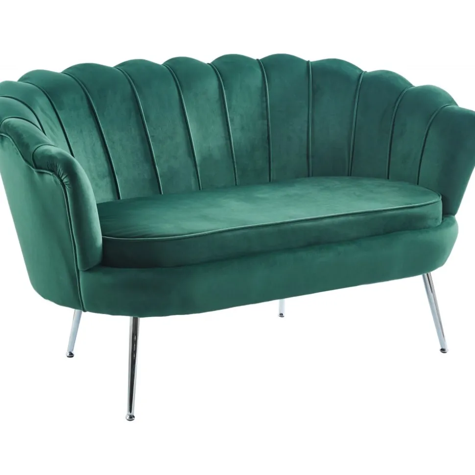 Sammets soffa grön 2-sits - Kingsley + Textilrengöring för möbler