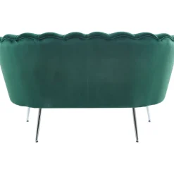 Sammets soffa grön 2-sits - Kingsley + Möbeltassar