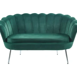 Sammets soffa grön 2-sits - Kingsley