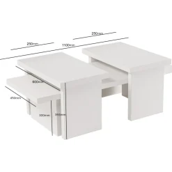 Sanctuary soffbord 110 x 45 cm - Vit trä