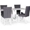 Sandhamn matgrupp; Klaffbord med 4 st Crocket stolar i grått tyg