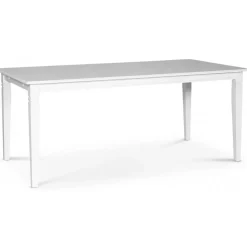 Sandhamn matgrupp; 180x95 cm bord med 6 st Crocket matstolar i grått tyg + 4.00 x Möbeltassar