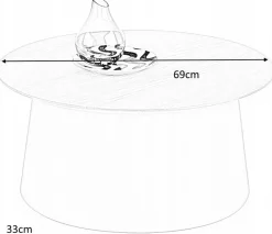 Saranda soffbord Ø69 cm - Vit