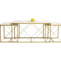 Satsbord Defne i 3 delar - Guld/marmor