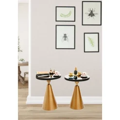 Satsbord set 2 st - Guld/svart