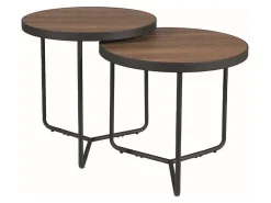 Satsbord Valnöt / svart Ø50/40 cm - Viking