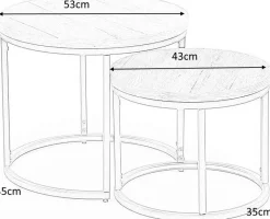 Satsbord valnöt/svart Ø43/53 cm - Tore