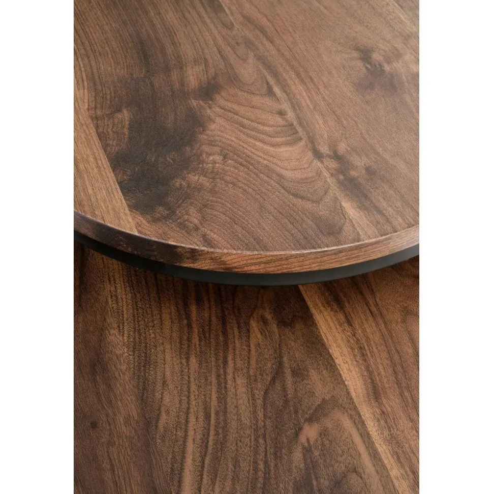 Satsbord valnöt/svart Ø43/53 cm - Tore