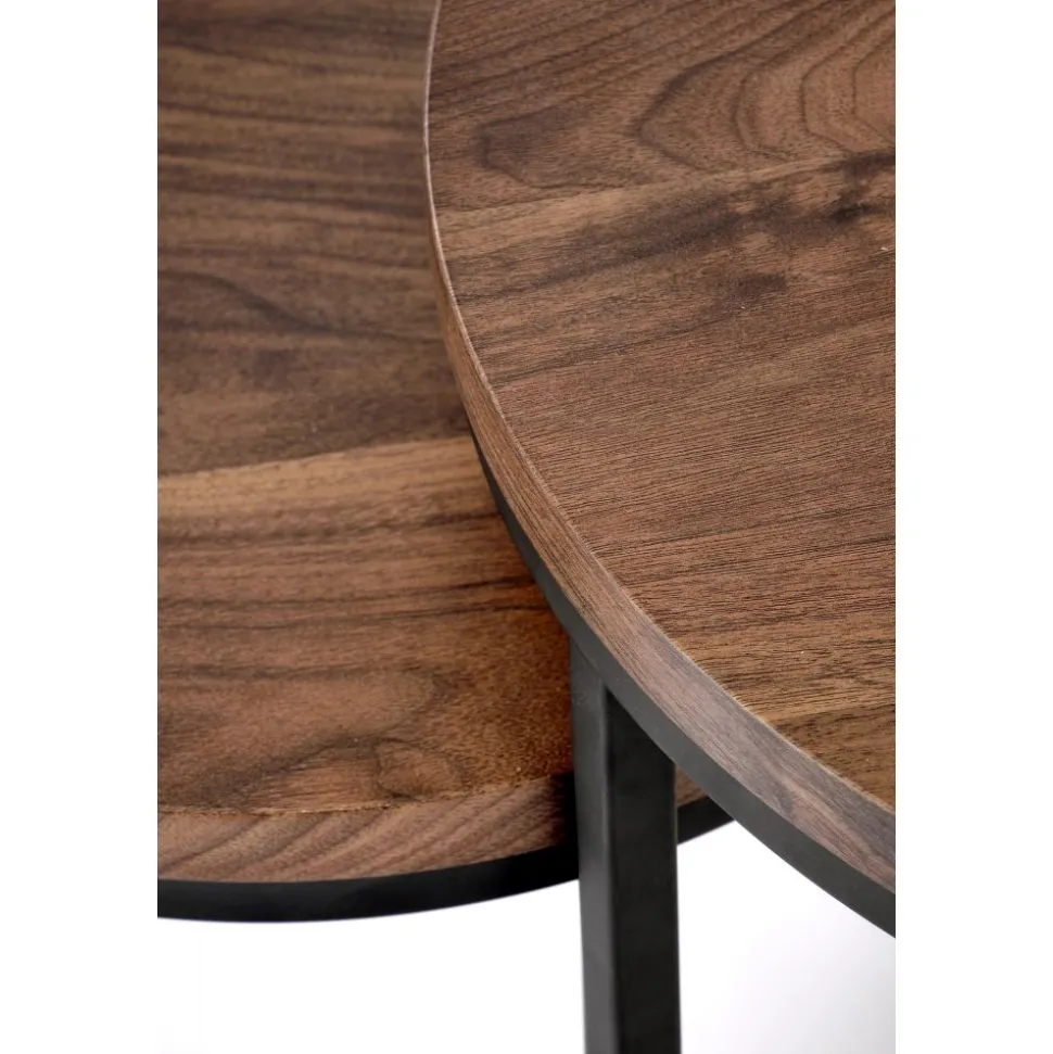 Satsbord valnöt/svart Ø43/53 cm - Tore