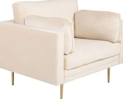Savanna fåtölj - Beige (sammet)/mässing