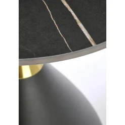Scalita soffbord Ø50 cm - Svart marmor/svart/guld