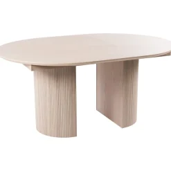 Scarlett matbord ø120 cm - Vitpigmenterad ek + Möbeltassar