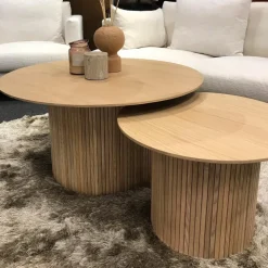 Scarlett soffbord Ø60 cm - Vitpigmenterad ek