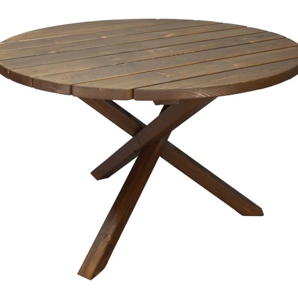 Scottsdale matbord Ø112 cm - Brun + Textilskydd för utemöbler