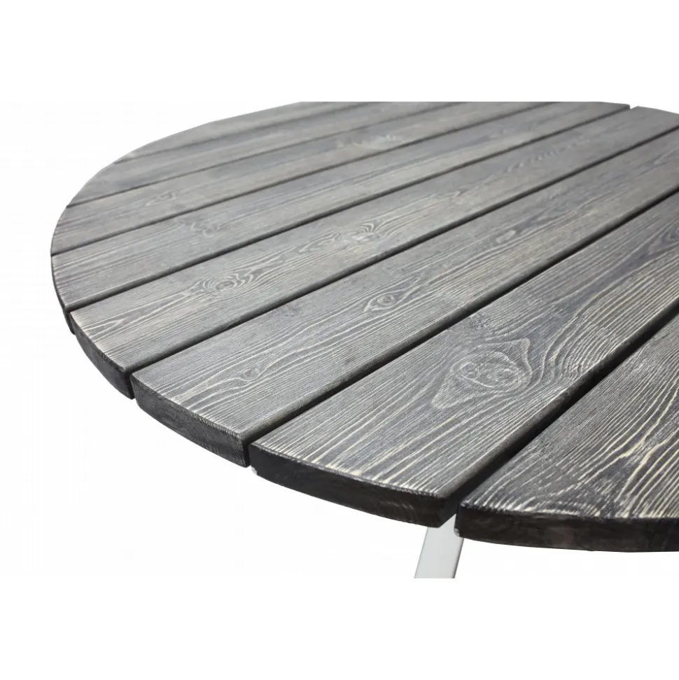 Scottsdale matbord Ø112 cm - Shabby Chic Grå/Vit + Textilskydd för utemöbler