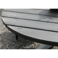 Scottsdale matbord Ø112 cm - Shabby Chic Grå/Vit + Textilskydd för utemöbler